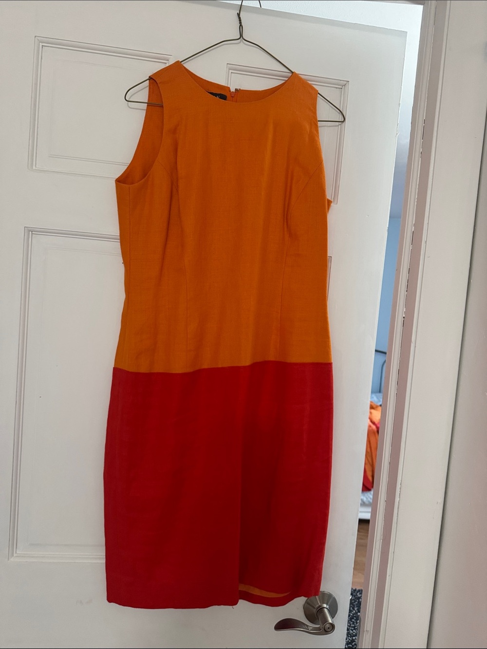 Vintage Orange and tangerine Sleeveless Midi Dress and jacket With sleeves